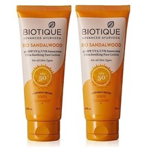 Biotique Bio Sandalwood 50+ SPF UVA/UVB Sunscreen Ultra Soothing Face Lotion 50m - £23.12 GBP