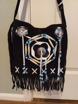 100% Women Indian Native suede Leather Bag And Fringes EUC - £47.88 GBP