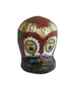 Vintage Hand Made Enamel Porcelain Cloisonné Dog Head Thimble - $22.00