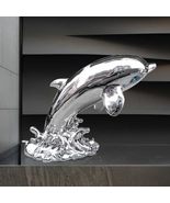 interoknack Modern Chrome Dolphin Sculpture, Large Fiberglass Electropla... - $33,253.91 MXN