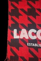 Lacoste Live Men’s Red Black Wool Blend Scarf Made in Italy NWT Fringe Logo image 2