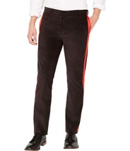 Calvin Klein Mens Velvet Stripe Slim-Fit Trouser Pants - £34.07 GBP