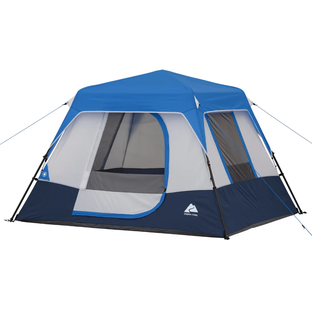 Ozark trail 4 person instant cabin tent with led lighted hub roof top tent tent camping thumb200