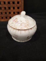Vintage Japan Hand Painted Trinket Box With Lid Gold Gilt and delicate florals - £11.10 GBP