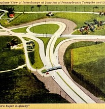 PA-121 Pennsylvania Turnpike Aerial View Postcard Super Highway c1930-40s PCBG8C - £15.71 GBP
