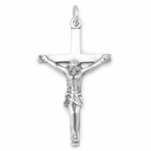 Sterling Silver 925 Crucifix Christian Cross Pendant Jesus Prayer Unisex Jewelry - £45.47 GBP