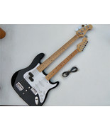 Black Double Necks Electric Guitar ,5 Strings Bass&amp;6 Strings Guitar S502 - $8,359.89 MXN