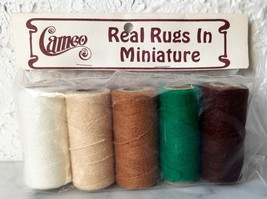 Cameo Real Rugs in Miniature Nature Browns Yarn Pack 5 Spools NEW Old Stock - £9.98 GBP