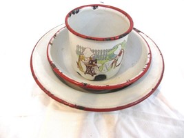 Distressed Vintage German 1930s Era Childs Place Setting - $37.80