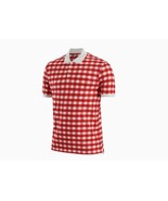 Nike DH0651-657 Knit Lapel Check Polo Shirt Red / White - $176.53 CAD