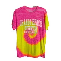 Orange Beach Womens Tee Shirt Pink Yellow Tie Dye Alabama Short Sleeve M... - £14.73 GBP