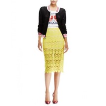 Rebecca Minkoff Angelica Yellow Floral Lace Pencil Skirt 0 - £25.14 GBP