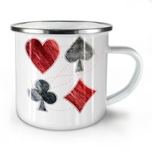 Heart Spade Club Gamble NEW Enamel Tea Mug 10 oz | Wellcoda - £18.22 GBP