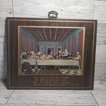 3D Lenticular Jesus The Last Supper on wood plaque Bible Verse 1 Cor. 11:23 - $14.03