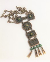 Vintage Casa Maya Copper &amp; Green Onyx Necklace - £140.34 GBP
