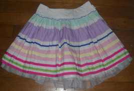 The Childrens Place pink pastel tulle ribbon stripe pleated skirt 6x - 7... - $8.03