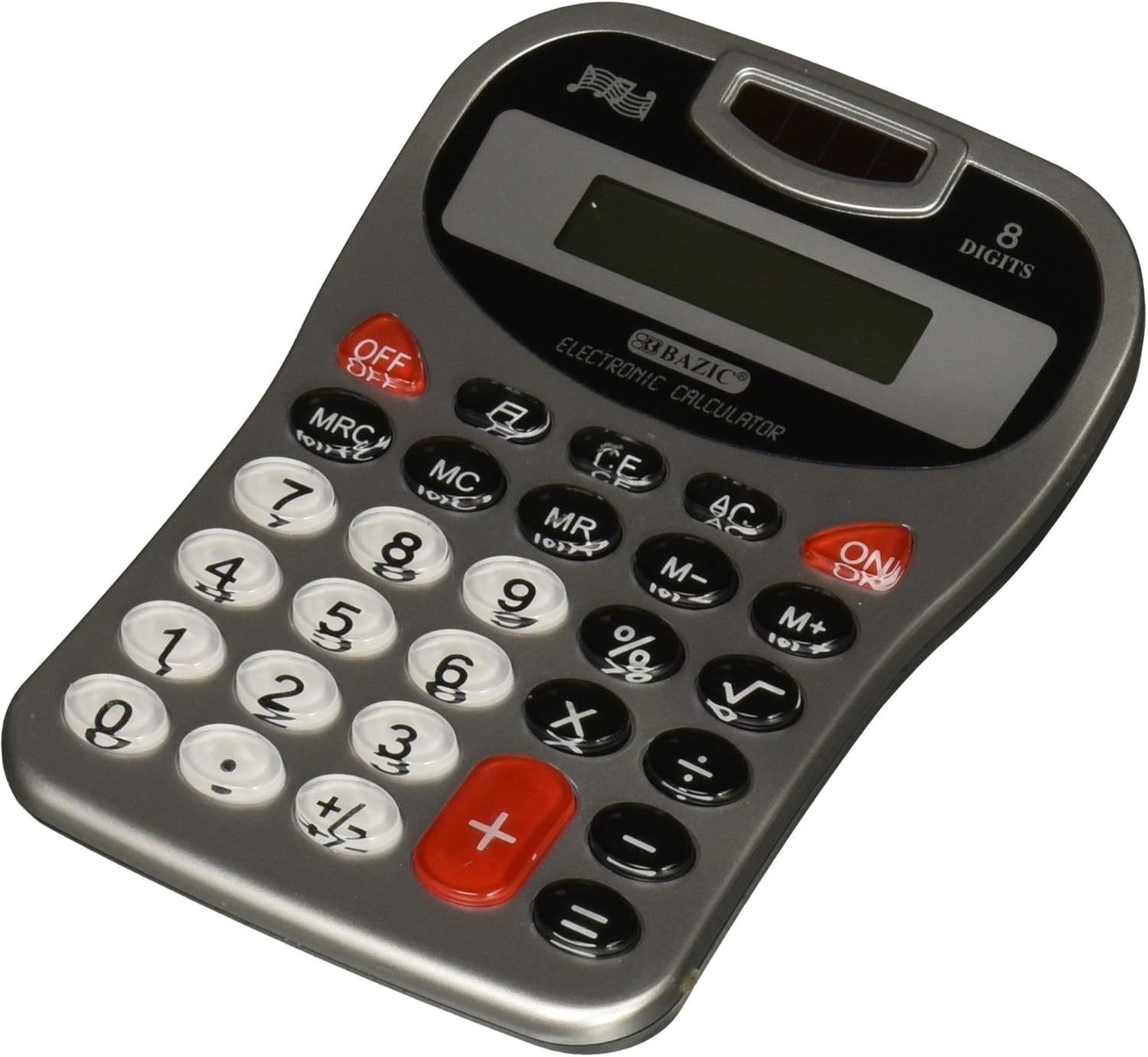 Bazic 8-Digit Silver Desktop Calculator W/Tone - $29.98