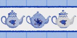 Pepita Needlepoint kit: Dainty Teapots Blue, 19&quot; x 10&quot; - £82.67 GBP+