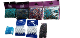 Lot Of Mixed Beads and sees Beads Bridal Accents Beaded Bands 1.5 Lb 8 Pks Total - £19.34 GBP