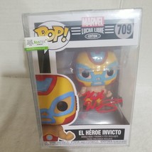 Funko Pop! Marvel Lucha Libre El Heroe Invicto Iron Man #709 Autographed... - £27.84 GBP