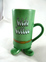 Vtg Irish Coffee Green Ceramic Footed Mug Leprechaun Secret Recipe St Patricks d - £6.37 GBP