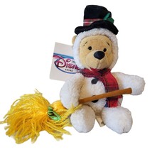 Disney Winnie the Pooh Snowman 8 in Plush Beanie Bean Bag Winter with Tags - $9.79