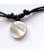 Necklace with mother-of-pearl pendant - Round - Fits Always! - $9.44 CAD