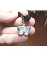 (an-dra-6) Chinese winged Dragon GRAY Marble carving Pendant NECKLACE ge... - $154.34 MXN