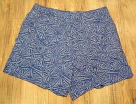 Caribbean Roundtree &amp; Yorke Size Large Blue Print New Men&#39;s Swim Trunks Shorts - £47.47 GBP