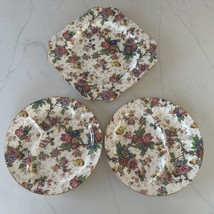 Crown Ducal Ware England Vintage Divided Plates 2 And Serving Plate 1 Floral - £30.79 GBP