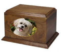 Brown Wood 60 Cubic Inches Funeral Cremation Urn for Ashes with Photo Frame - $149.99