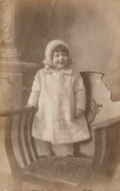 RPPC Postcard Beautiful Little Girl Cute Toddler Pretty Fur Coat &amp; Bonnet 1910s - £7.66 GBP