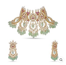 VeroniQ Trends-Bollywood Style Bridal ChokerNecklace in Handmade Kundan-Alia Bha - £278.76 GBP