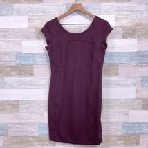 Athleta Illusion Dress Solid Brown Bodycon Short Cap Sleeve Casual Womens Small - £19.74 GBP