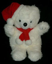16&quot; Vintage Cuddle Wit Christmas Santa Teddy Bear White Stuffed Animal Plush Toy - £36.78 GBP