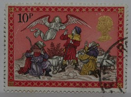 Vintage Stamps British 10 P Ten Pence Christmas Great Britain Uk England X1 B5 - £1.37 GBP
