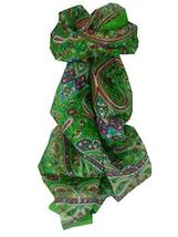 Mulberry Silk Traditional Long Scarf Palai Green by Pashmina &amp; Silk - £19.12 GBP