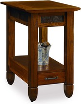 Slatestone Oak Chairside End Table - Rustic Oak Finish - £221.14 GBP