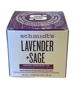 One Schmidt’s Lavender Sage Natural Deodorant Jar 2 oz Vegan New - £21.58 GBP