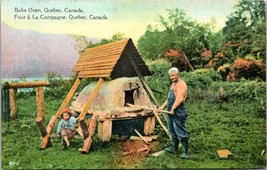 Canada Rural Quebec Bake Oven Man in Bib Overalls Child 1907-15 Antique Postcard - £5.92 GBP