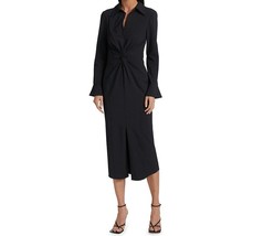 Cinq A Sept mckenna long sleeves collared midi dress in Black - $272.00