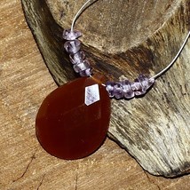 Onyx Faceted Pear Amethyst Beads Briolette Natural Loose Gemstone Making... - £3.28 GBP