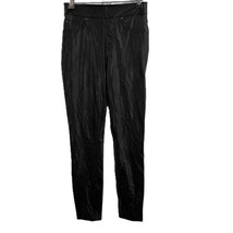 Spanx Black Faux Leather Jeans Extra Small Tapered 5 Pocket Style 27 Inseam - £41.21 GBP