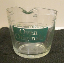 Green Lettering Anchor Hocking - FOUR Cup -  Measuring Cup Oven Originals glass - $31.88