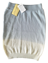 Vintage Havana Junior&#39;s Mini Skirt 100% Cotton Lined Knit Sz L Blue Whit... - $14.84