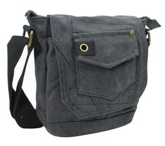 Vagarant Traveler 8 in. Tall Small Canvas Slim Sling Shoulder Bag C93.GRY - $35.00