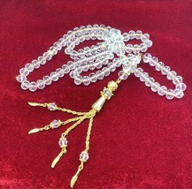Vintage Hand Made Clear Crystal Beads ROSERYCW/ Gold Accessories , 104 Pieces - £59.44 GBP