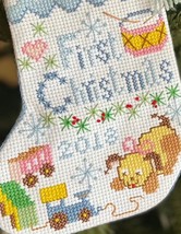 Cross-Stitch Baby Boy 1st Christmas Stocking &quot;Not A Kit Pattern Only&quot; - £11.79 GBP