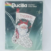 Bucilla Counted Cross Stitch Kit Santa Claus 18&quot; Christmas Stocking 82258 - $12.69