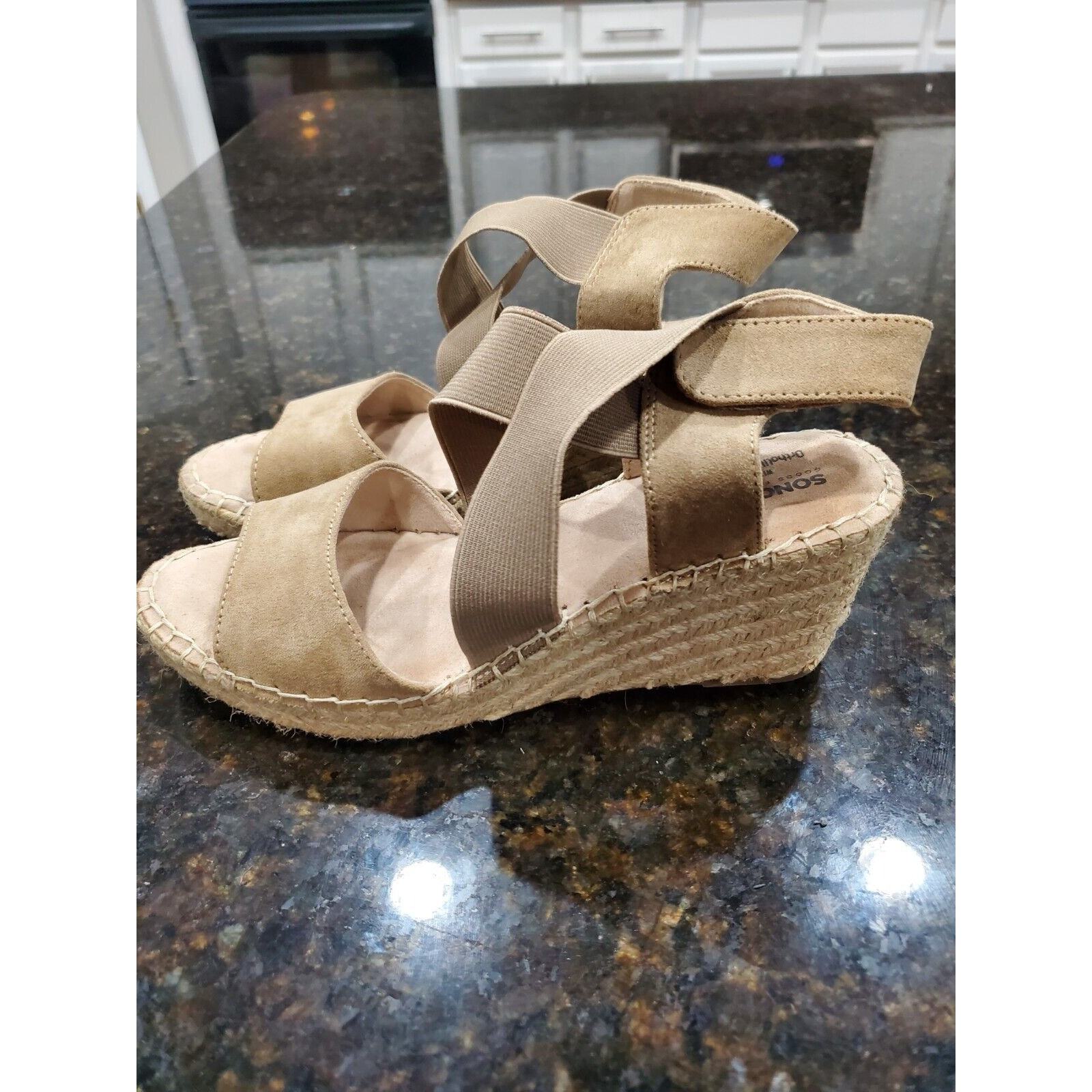 Sonoma Beige Women Suede Leather Flip -Flops Open Toe Casual Sandals Size 9.5 Item image 6